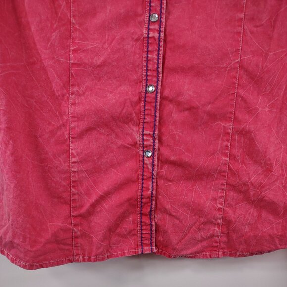 Shyanne Western Embroidered Snap Button Shirt, Size Medium - Picture 6 of 9
